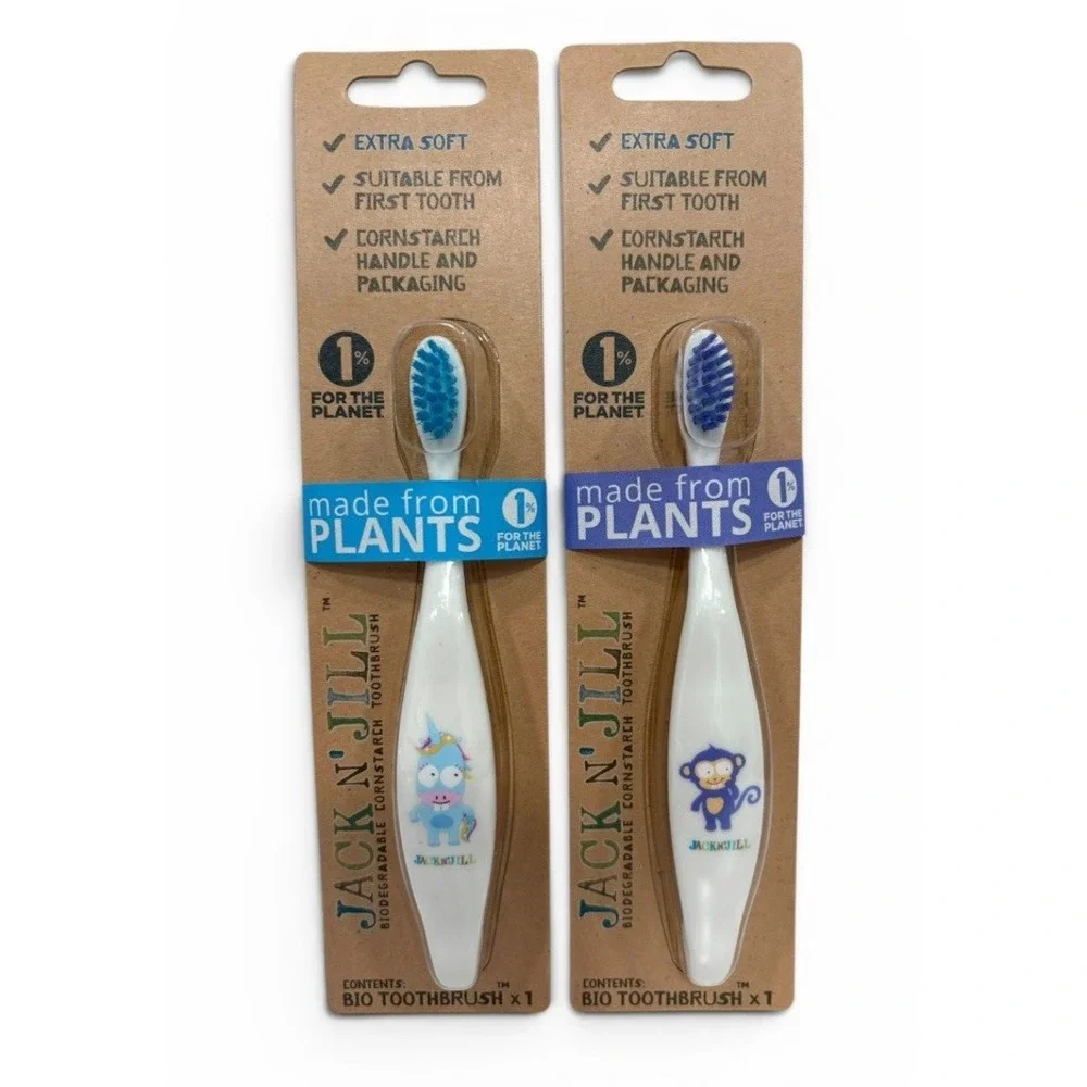 Jack N' Jill Lot Of 2 Kid Toothbrush Extra Soft, BPA-Free, Eco-Friendly